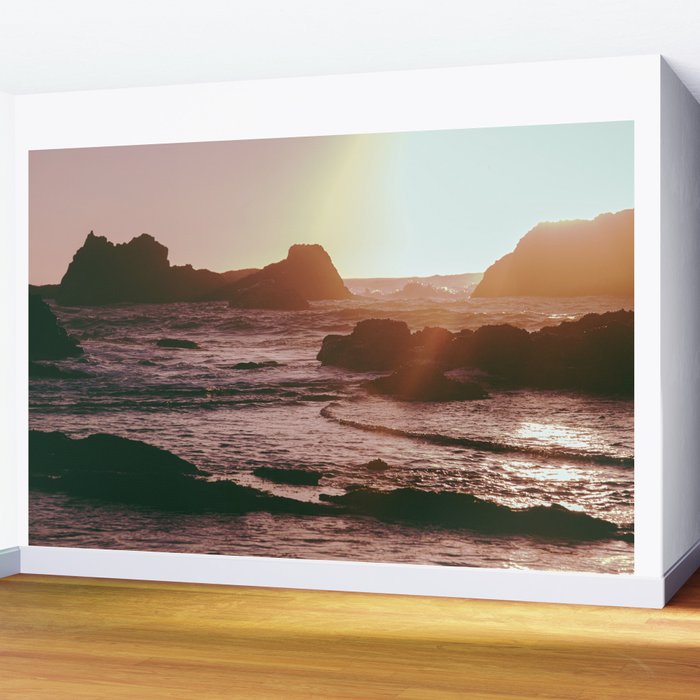 Rocky Sun-Kissed Tides Wall Mural Gallery Image 2