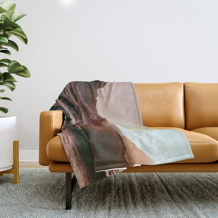 Rocky Sun-Kissed Tides Throw Blanket Gallery Image 1