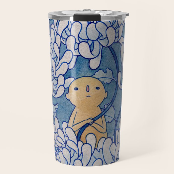 Watercolor Test (Blue) Travel Mug Gallery Image 1