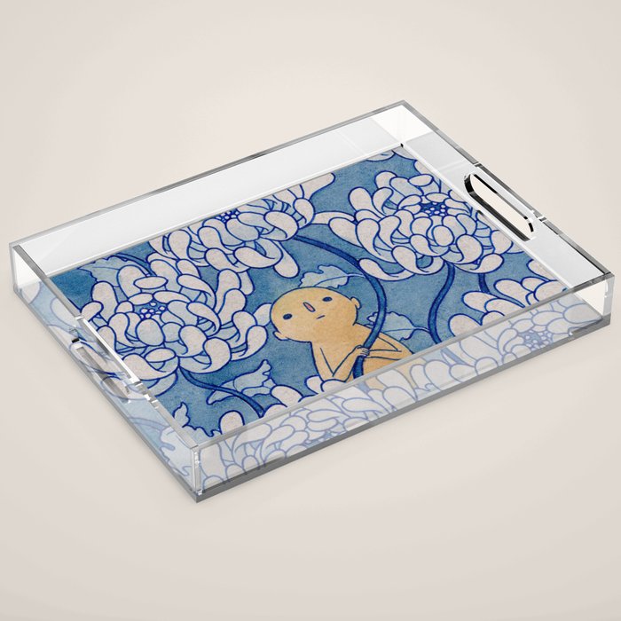 Watercolor Test (Blue) Acrylic Tray Gallery Image 1