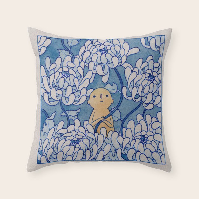 Watercolor Test (Blue) Throw Pillow Gallery Image 6