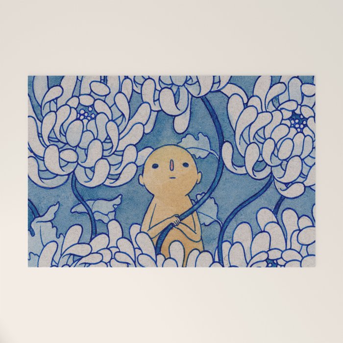 Watercolor Test (Blue) Welcome Mat Gallery Image 1