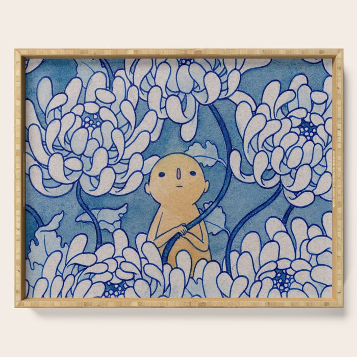 Watercolor Test (Blue) Serving Tray Gallery Image 1