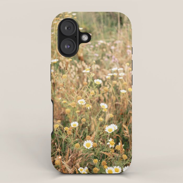 Wildflowers on the coast in Ericeira | Portugal travel photography iPhone Case Gallery Image 1