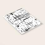 Mid-Century Modern Kinetikos Pattern Black and White Notebook Gallery Image 3