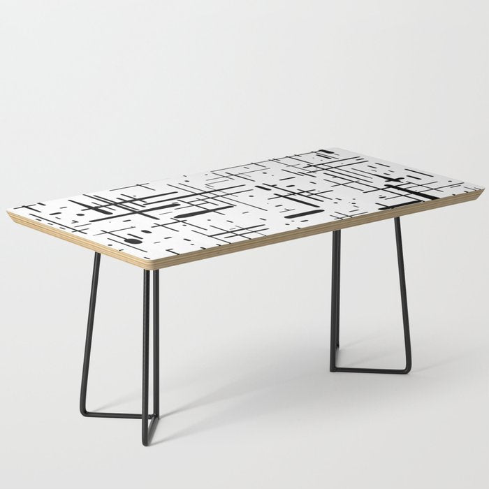 Mid-Century Modern Kinetikos Pattern Black and White Coffee Table Gallery Image 1