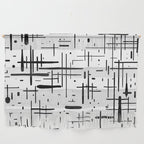 Mid-Century Modern Kinetikos Pattern Black and White Wall Hanging Gallery Image 1