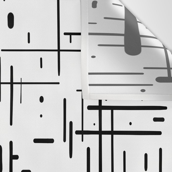 Mid-Century Modern Kinetikos Pattern Black and White Wall Tapestry Gallery Image 3