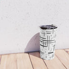 Mid-Century Modern Kinetikos Pattern Black and White Travel Mug Gallery Image 4