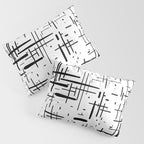 Mid-Century Modern Kinetikos Pattern Black and White Pillow Sham Gallery Image 3