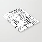 Mid-Century Modern Kinetikos Pattern Black and White Notebook Gallery Image 2