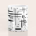 Mid-Century Modern Kinetikos Pattern Black and White Coffee Mug Gallery Image 4