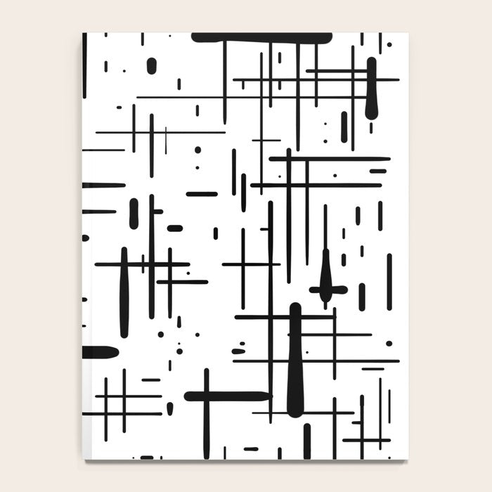 Mid-Century Modern Kinetikos Pattern Black and White Notebook Gallery Image 4