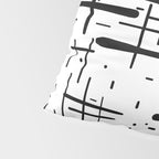 Mid-Century Modern Kinetikos Pattern Black and White Pillow Sham Gallery Image 4