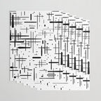 Mid-Century Modern Kinetikos Pattern Black and White Wrapping Paper Gallery Image 3