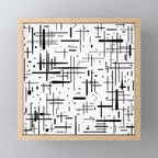 Mid-Century Modern Kinetikos Pattern Black and White Mini Art Print Gallery Image 1