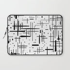Mid-Century Modern Kinetikos Pattern Black and White Laptop Sleeve Gallery Image 1