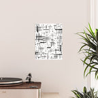 Mid-Century Modern Kinetikos Pattern Black and White Poster Gallery Image 2