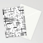 Mid-Century Modern Kinetikos Pattern Black and White Stationery Card Gallery Image 2