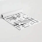 Mid-Century Modern Kinetikos Pattern Black and White Yoga Mat Gallery Image 2