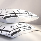 Mid-Century Modern Kinetikos Pattern Black and White Pillow Sham Gallery Image 3