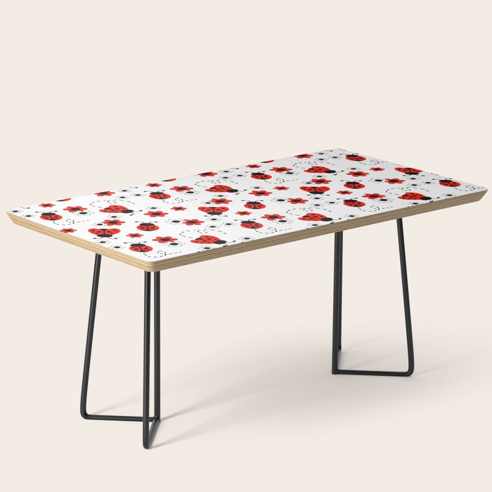 Red Ladybug Floral Pattern Coffee Table Gallery Image 1