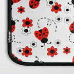 Red Ladybug Floral Pattern Laptop Sleeve Gallery Image 3