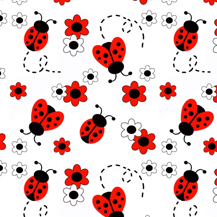Red Ladybug Floral Pattern Coffee Mug Gallery Image 2