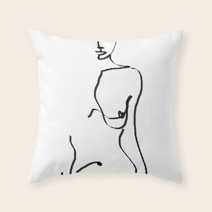 abstract nude Throw Pillow Gallery Image 6