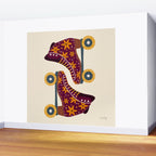 Retro Roller Skates - Fuchsia & Orange Wall Mural Gallery Image 2