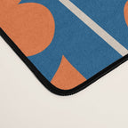 Eclectic Floral Jonnty Flowers and Stripes Orange and Blue Pattern Desk Mat Gallery Image 4