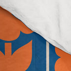 Eclectic Floral Jonnty Flowers and Stripes Orange and Blue Pattern Comforter Gallery Image 4