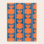 Eclectic Floral Jonnty Flowers and Stripes Orange and Blue Pattern Notebook Gallery Image 4