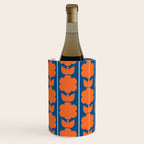 Eclectic Floral Jonnty Flowers and Stripes Orange and Blue Pattern Wine Chiller Gallery Image 3