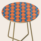 Eclectic Floral Jonnty Flowers and Stripes Orange and Blue Pattern Side Table Gallery Image 2