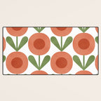 Mid Century Mod Flowers Terracotta  Desk Mat Gallery Image 3