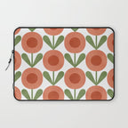 Mid Century Mod Flowers Terracotta  Laptop Sleeve Gallery Image 1
