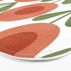 Mid Century Mod Flowers Terracotta  Bath Mat Gallery Image 3