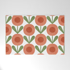 Mid Century Mod Flowers Terracotta  Welcome Mat Gallery Image 1