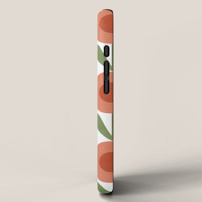 Mid Century Mod Flowers Terracotta  iPhone Case Gallery Image 2
