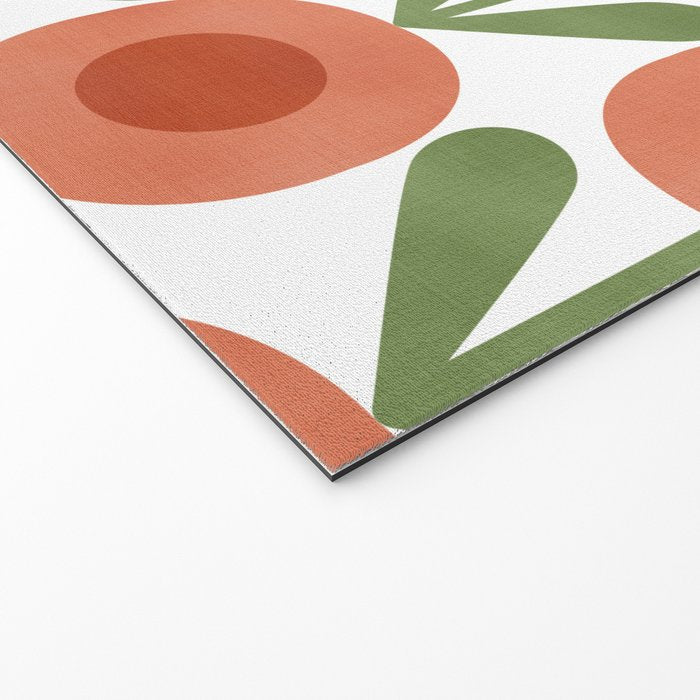 Mid Century Mod Flowers Terracotta  Welcome Mat Gallery Image 2