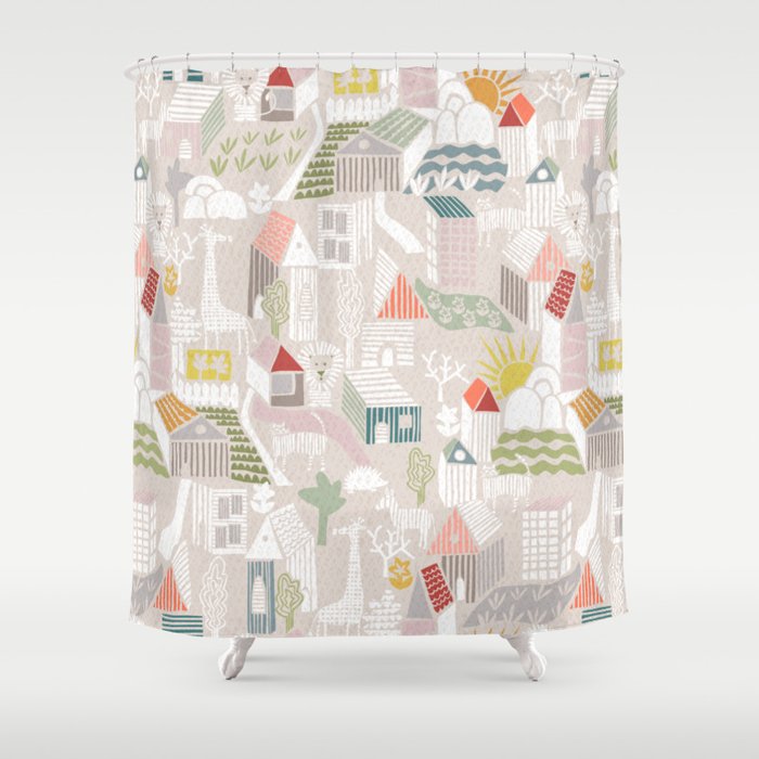 Wild animals hiding in the city Shower Curtain Gallery Image 1