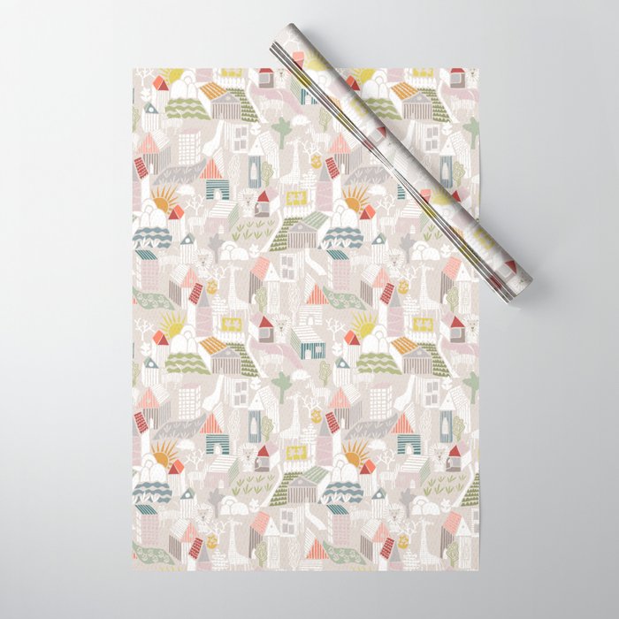 Wild animals hiding in the city Wrapping Paper Gallery Image 1
