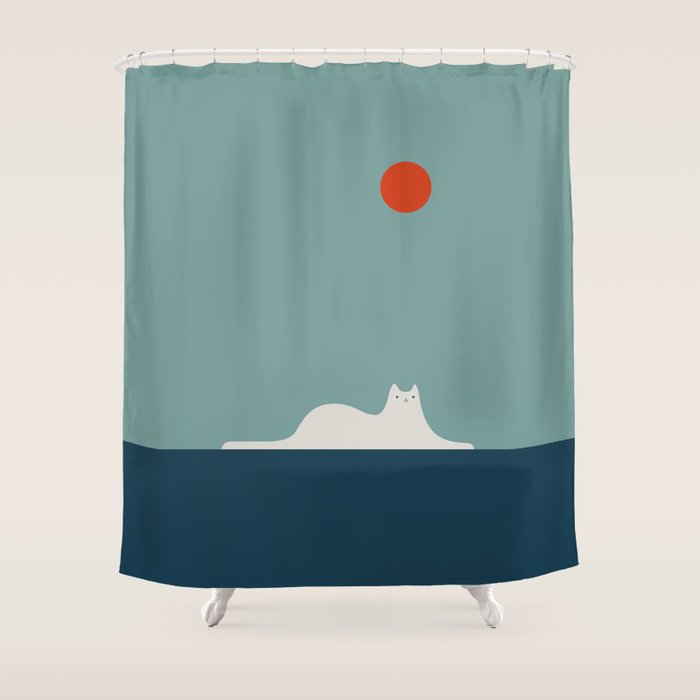Cat Landscape 95 Shower Curtain Gallery Image 1