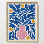 Summer Bloom: Electric Blue Leaves & Golden Poppies Serving Tray Gallery Image 1