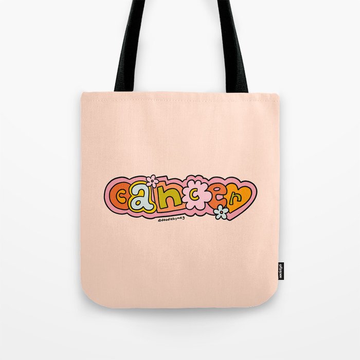 Cancer Zodiac Doodle Letters Tote Bag Gallery Image 1