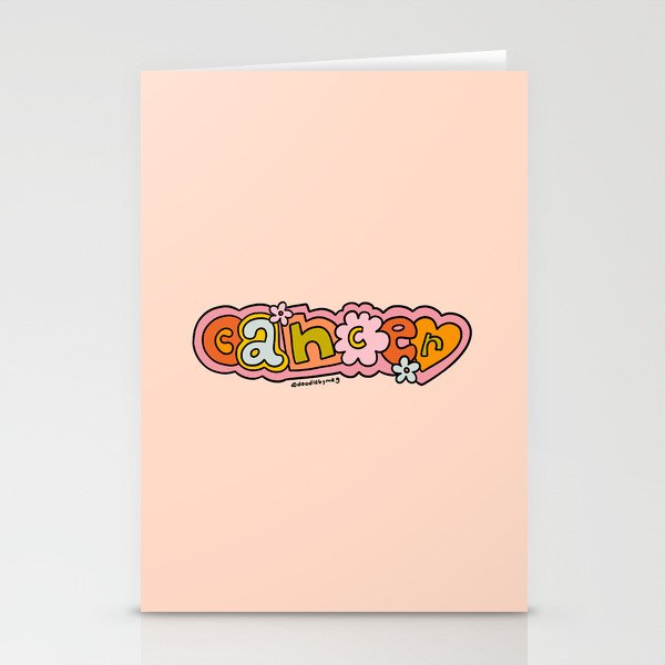 Cancer Zodiac Doodle Letters Stationery Card Gallery Image 1