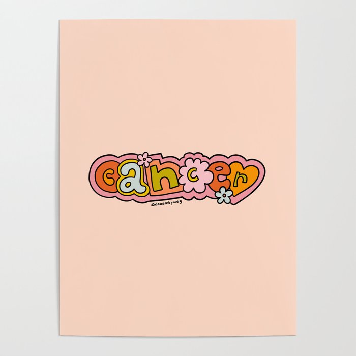 Cancer Zodiac Doodle Letters Poster Gallery Image 1