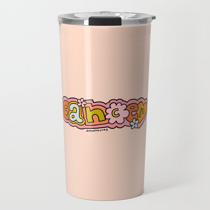 Cancer Zodiac Doodle Letters Travel Mug Gallery Image 1