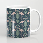 Palm Flamingos . Navy Coffee Mug Gallery Image 1